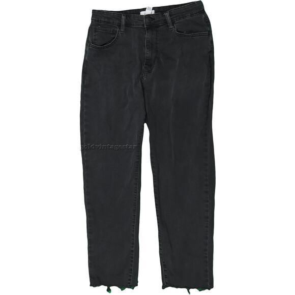 FOREVER21 MidRise Black Jeans Raw Hem 30W Chic Edge - Picture 1 of 4